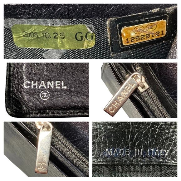 Authentic CHANEL Cambon Black Quilted Lambskin Leather & Black CC Long Wallet - Picture 2 of 16